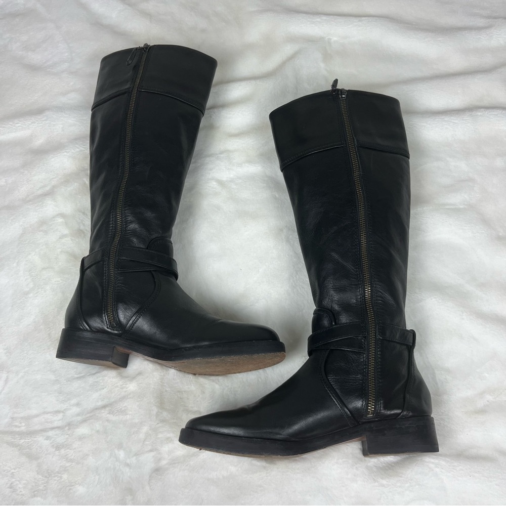 COACH LEATHER ELM KNEE HIGH BOOTS IN BLACK SIZE 6.5 - Picture 11 of 16